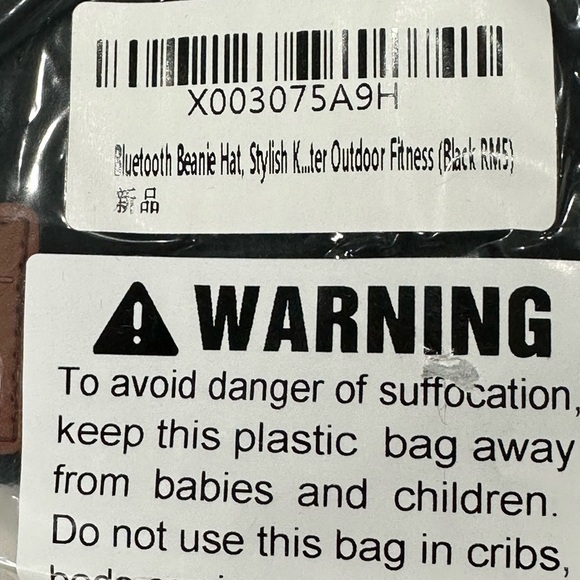 Wireless Bluetooth Beanie Hat Cable Knit Black Stereo Speakers Microphone Fleece - Picture 7 of 9